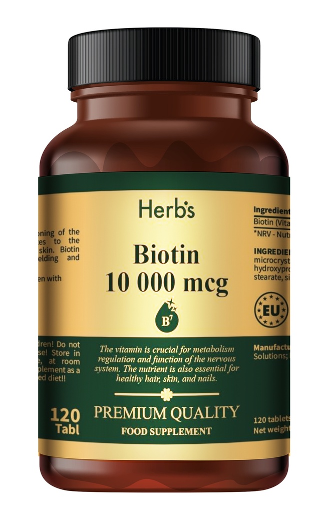 HERB'S -Biotin 10000mcg tablets - 120 pills
