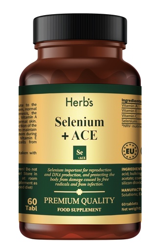 [52045] HERB'S -Selenium 200mcg +vit. A 800μg +vit. C 80mg +vit. E 12mg tablets - 60 pills